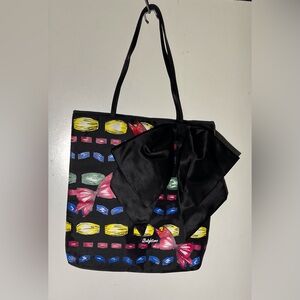 Brighton Tote Bag‎ Bow Print Black Fabric Purse Handbag Shopper